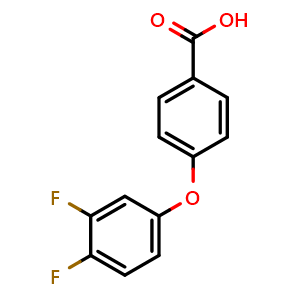 Chemical structure of 4-(3,4-Difluorophenoxy)benzoic acid , CAS 1153088-42-6, AChemBlock AD280834