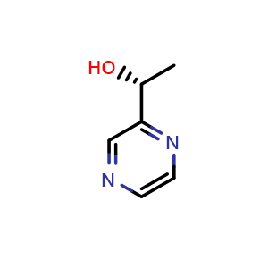 Chemical structure of (1R)-1-(Pyrazin-2-yl)ethan-1-ol , CAS 1334160-82-5, AChemBlock AD280839