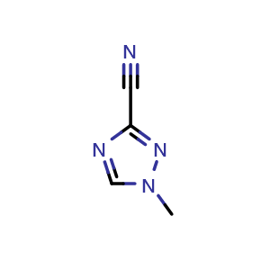 Chemical structure of 1-Methyl-1H-1,2,4-triazole-3-carbonitrile , CAS 1142927-05-6, AChemBlock AD280846