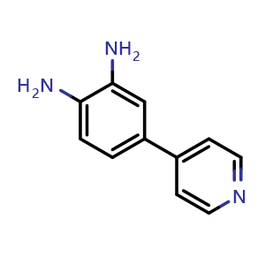 Chemical structure of 4-(Pyridin-4-yl)benzene-1,2-diamine , CAS 80420-88-8, AChemBlock AD280847