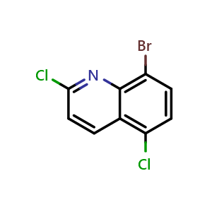 Chemical structure of 8-Bromo-2,5-dichloroquinoline , CAS 1514155-98-6, AChemBlock AD280848