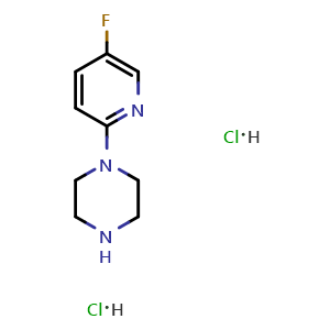 Chemical structure of 1-(5-Fluoropyridin-2-yl)piperazine dihydrochloride , CAS 1955547-02-0, AChemBlock AD280857