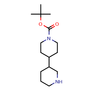 Chemical structure of tert-Butyl 4-(piperidin-3-yl)piperidine-1-carboxylate , CAS 1250996-09-8, AChemBlock AD280858