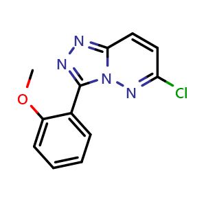 Chemical structure of 6-Chloro-3-(2-methoxyphenyl)[1,2,4]triazolo[4,3-b]pyridazine , CAS 1096984-21-2, AChemBlock AD280870