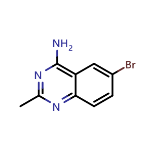 Chemical structure of 6-Bromo-2-methylquinazolin-4-amine , CAS 1536086-83-5, AChemBlock AD280874