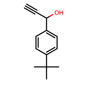 Chemical structure of 1-(4-tert-Butylphenyl)prop-2-yn-1-ol , CAS 86604-02-6, AChemBlock AD280879