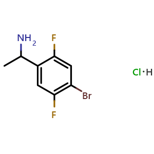 Chemical structure of 1-(4-Bromo-2,5-difluorophenyl)ethan-1-amine hydrochloride , CAS 2044927-18-4, AChemBlock AD280881