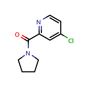 Chemical structure of 4-Chloro-2-(pyrrolidine-1-carbonyl)pyridine , CAS 260783-12-8, AChemBlock AD280883