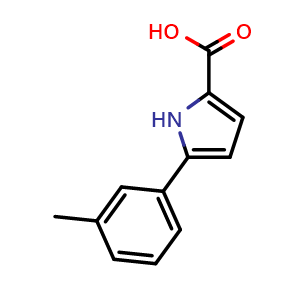 Chemical structure of 5-(3-Methylphenyl)-1H-pyrrole-2-carboxylic acid , CAS 1400635-76-8, AChemBlock AD280885