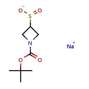 Chemical structure of Sodium 1-(tert-butoxycarbonyl)azetidine-3-sulfinate , CAS 1622013-57-3, AChemBlock AD280890