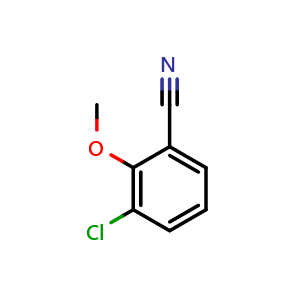 Chemical structure of 3-Chloro-2-methoxybenzonitrile , CAS 725718-12-7, AChemBlock AD280894