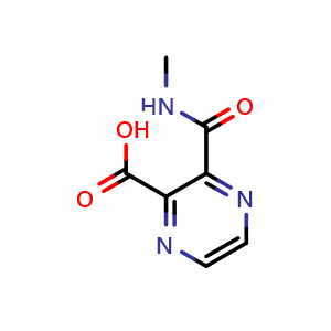 Chemical structure of 3-(Methylcarbamoyl)pyrazine-2-carboxylic acid , CAS 716362-46-8, AChemBlock AD280900