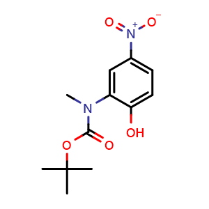 Chemical structure of 2-[Boc(methyl)amino]-4-nitrophenol , CAS 191352-28-0, AChemBlock AD280903