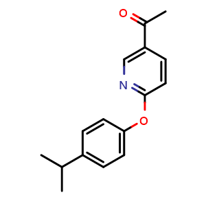 Chemical structure of 5-Acetyl-2-(4-isopropylphenoxy)pyridine , CAS 1554658-68-2, AChemBlock AD280906