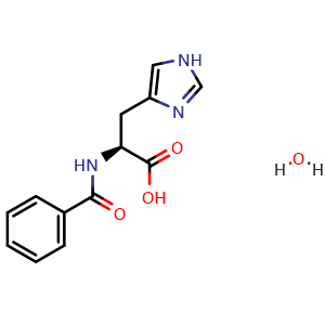 Chemical structure of Benzoyl-L-histidine monohydrate , CAS 162757-46-2, AChemBlock AD280917