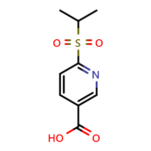 Chemical structure of 6-(Propane-2-sulfonyl)-nicotinic acid , CAS 1368591-13-2, AChemBlock AD280922