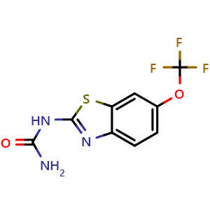 Chemical structure of N-[6-(Trifluoromethoxy)-2-benzothiazolyl]urea , CAS 1456696-94-8, AChemBlock AD280928