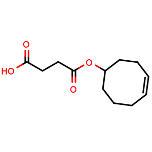 Chemical structure of Succinic acid mono-cyclooct-4-enyl ester , CAS 479544-59-7, AChemBlock AD280931