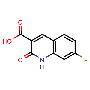 Chemical structure of 7-Fluoro-2-oxo-1,2-dihydroquinoline-3-carboxylic acid , CAS 938283-44-4, AChemBlock AD280934