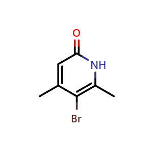 Chemical structure of 5-Bromo-4,6-dimethylpyridin-2(1H)-one , CAS 89694-55-3, AChemBlock AD280939
