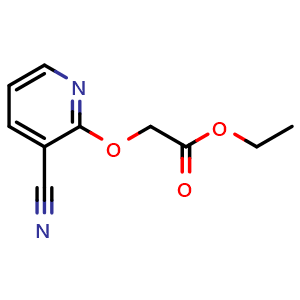 Chemical structure of Ethyl 2-[(3-cyanopyridin-2-yl)oxy]acetate , CAS 2140326-92-5, AChemBlock AD280945