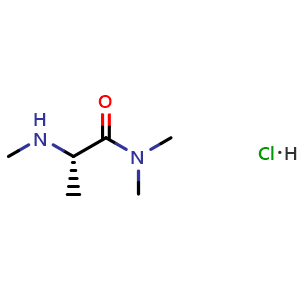 Chemical structure of (2S)-N,N-Dimethyl-2-(methylamino)propanamide hydrochloride , CAS 898874-35-6, AChemBlock AD280947
