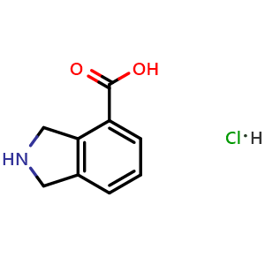 Chemical structure of 2,3-Dihydro-1H-isoindole-4-carboxylic acid hydrochloride , CAS 1965309-40-3, AChemBlock AD280951