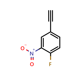 Chemical structure of 4-Ethynyl-1-fluoro-2-nitrobenzene , CAS 1211528-74-3, AChemBlock AD280953