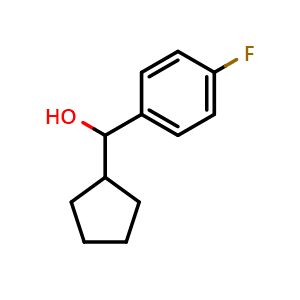 Chemical structure of Cyclopentyl (4-fluorophenyl)methanol , CAS 340271-17-2, AChemBlock AD280958