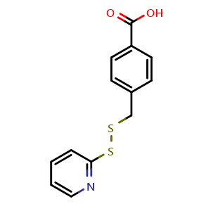 Chemical structure of 4-((Pyridin-2-yldisulfaneyl)methyl)benzoic acid , CAS 1374244-70-8, AChemBlock AD280959