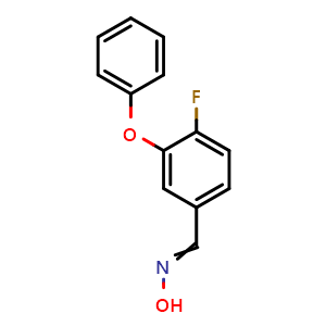Chemical structure of 4-Fluoro-3-phenoxybenzaldehyde oxime , CAS 1192002-32-6, AChemBlock AD280961