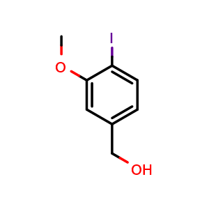 Chemical structure of 4-Iodo-3-methoxybenzyl alcohol , CAS 244257-61-2, AChemBlock AD280962