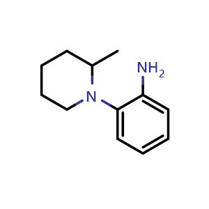Chemical structure of 2-(2-Methyl-1-piperidinyl)aniline , CAS 67150-20-3, AChemBlock AD280967