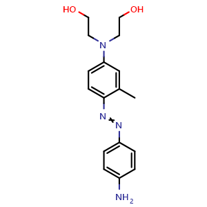 Chemical structure of 2,2′-[[4-[2-(4-Aminophenyl)diazenyl]-3-methylphenyl]imino]bis[ethanol] , CAS 104226-21-3, AChemBlock AD280979