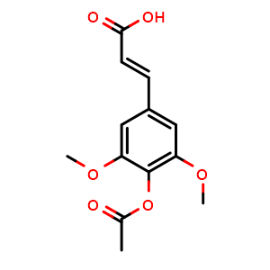 Chemical structure of (2E)-3-[4-(Acetyloxy)-3,5-dimethoxyphenyl]-2-propenoic acid , CAS 113158-15-9, AChemBlock AD280980