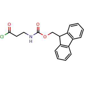 Chemical structure of (9H-Fluoren-9-yl)methyl (3-chloro-3-oxopropyl)carbamate , CAS 183720-79-8, AChemBlock AD280981