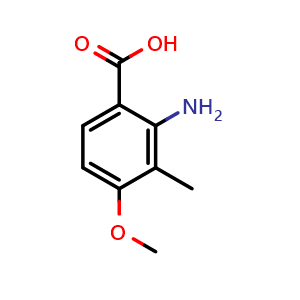 Chemical structure of Benzoic acid, 2-amino-4-methoxy-3-methyl , CAS 923275-56-3, AChemBlock AD280989
