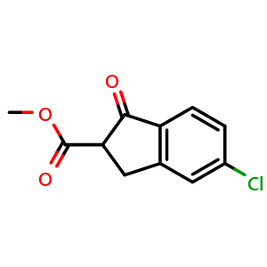 Chemical structure of Methyl 5-chloro-1-oxo-2,3-dihydro-1H-indene-2-carboxylate , CAS 65738-56-9, AChemBlock AD280990