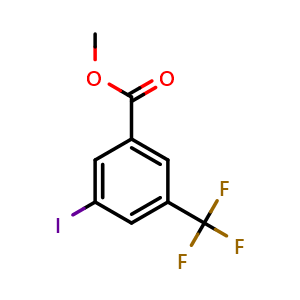 Chemical structure of Methyl 3-iodo-5-(trifluoromethyl)benzoate , CAS 161622-17-9, AChemBlock AD280993