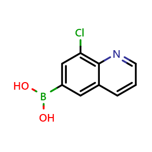 Chemical structure of (8-Chloroquinolin-6-yl)boronic acid , CAS 2230902-55-1, AChemBlock AD280997