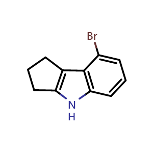 Chemical structure of 8-Bromo-1,2,3,4-tetrahydrocyclopenta[b]indole , CAS 327022-09-3, AChemBlock AD281001