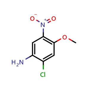 Chemical structure of 2-Chloro-4-methoxy-5-nitroaniline , CAS 2090957-04-1, AChemBlock AD281006