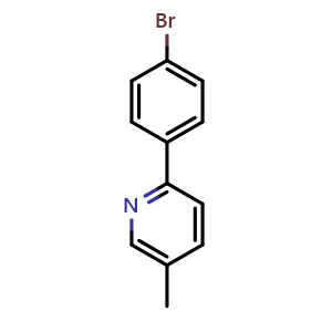 Chemical structure of 2-(4-Bromophenyl)-5-methylpyridine , CAS 113744-24-4, AChemBlock AD281007