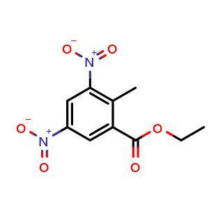 Chemical structure of 2-Methyl-3,5-dinitro-benzoic acid ethyl ester , CAS 854646-60-9, AChemBlock AD281009