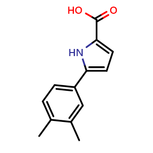 Chemical structure of 1H-Pyrrole-2-carboxylicacid,5-(3,4-dimethylphenyl)- , CAS 1226212-38-9, AChemBlock AD281011