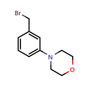 Chemical structure of 4-(3-(Bromomethyl)phenyl)morpholine , CAS 1314884-51-9, AChemBlock AD281012