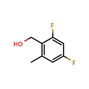 Chemical structure of (2,4-Difluoro-6-methylphenyl)methanol , CAS 1379220-74-2, AChemBlock AD281017