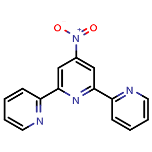 Chemical structure of 4'-Nitro-2,2':6',2''-terpyridine , CAS 213674-46-5, AChemBlock AD281028
