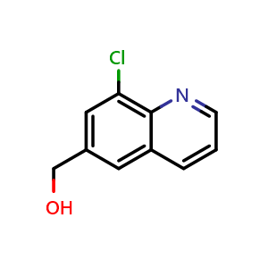 Chemical structure of (8-Chloroquinolin-6-yl)methanol , CAS 916812-10-7, AChemBlock AD281032