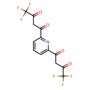 Chemical structure of 1,1′-(2,6-Pyridinediyl)bis[4,4,4-trifluoro-1,3-butanedione] , CAS 216299-25-1, AChemBlock AD281034